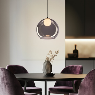 Brin ceiling lamp black 1x15W G9 smoked white shade