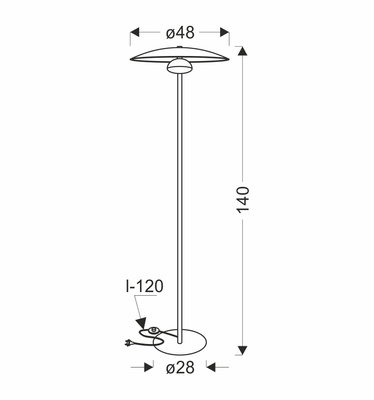 Floor lamp LUND in Scandinavian style white plate shade modern LED floor lamp