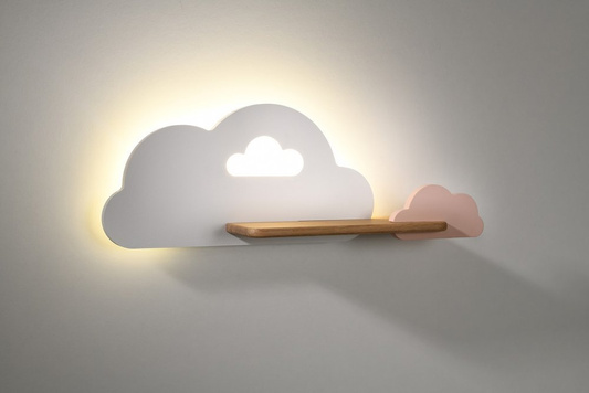 5W LED wall lamp for a child white and pink cloud with a shelf Cloud 21-76717