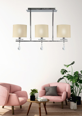 Chrom-Deckenleuchte 3x40W mit Stoffschirm Estera Candellux 33-11510