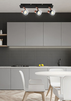 Bandă de perete 3X50W GU10 negru/cupru MARKUS 93-35608-M