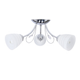 Lampa sufitowa chrom 3x40W biały klosz z kryształkami Simpli Candellux 33-63847