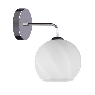 larix Lampa ścienna kinkiet chromowy 1x40w e27 klosz biały 21-23827