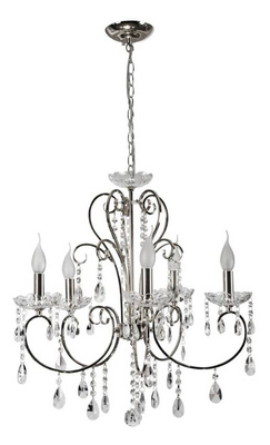 Chrom-Pendelleuchte mit Kristallkronleuchter 5x40W Aurora Candellux 35-96152