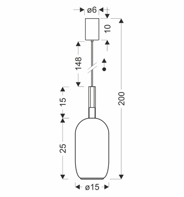 Pendant lamp Bueno glass amber shade single GX53