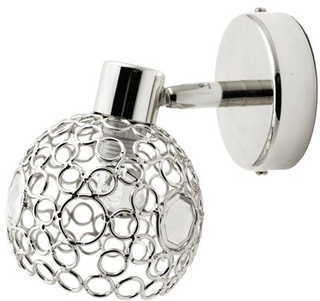 Lampa de perete crom + spot din cristal Aron 91-12319