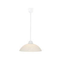 Lampa suspendata scordia cromata cu abajur alb + argintiu