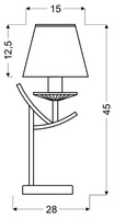 Lampe de chevet patine abat-jour jaune E14 Valencia Candellux 41-84593