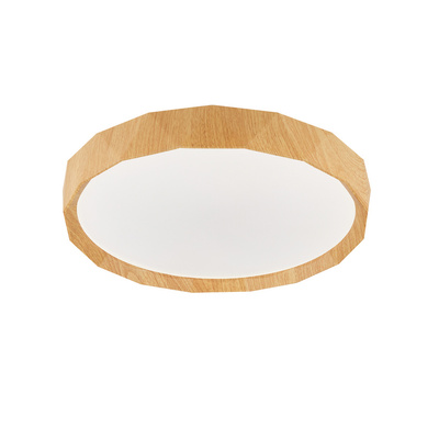 CADIX LED-DECKENLEUCHTE AUS HOLZ, 38,5 CM, WEISSER LAMPENSCHIRM