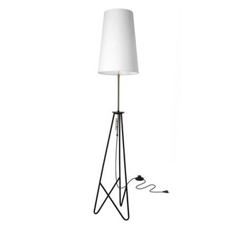 TAFLO floor lamp black gold 1xE27 white lampshade 51-07322