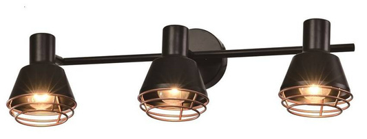 Wall/ceiling lamp black copper shade 3xE14 40W Neria 93-82572