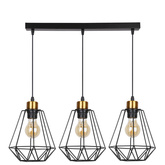 Lampă suspendată bandă neagră și aurie 3 Primo 33-00231