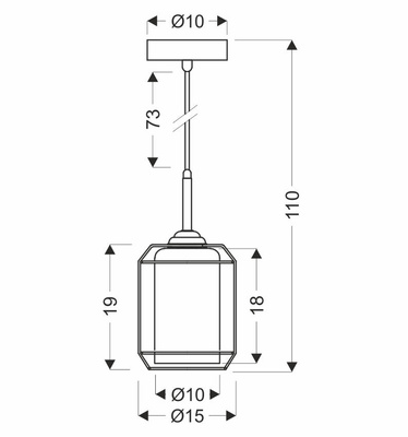 Jonera hanging lamp black 1X40 E27 smoked shade 31-08428