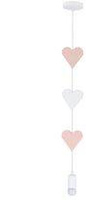 LAMPE SUSPENDUE COEURS 20W E27 IQ KIDS ROSE+BLANC