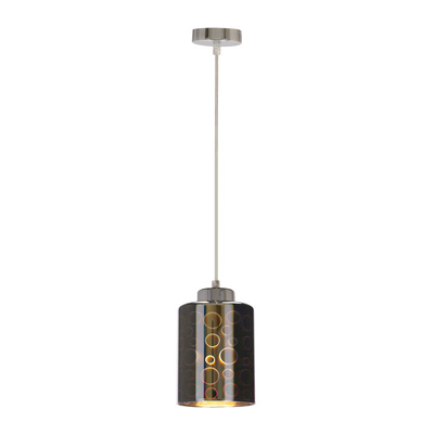 Hanging lamp chrome 3D shade adjustable height Nocturno Candellux 31-57686