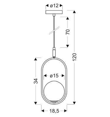 Cordel-Überhang 1x28w G9 Messing