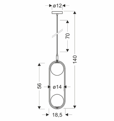 Lampa wisząca CORDEL elegancka - czarna z grafitowymi kloszami kulkami - minimalistyczne oświetlenie salonu 2x G9 LED