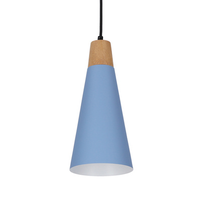 Hängelampe blaues Metall + Holz Faro Ledea 50101258