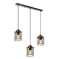 Plafoniera suspendata banda neagra 3xE27 Glob 33-00378