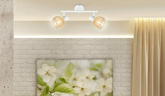 Wall lamp strip 2X25W E14 white + wood ATARRI 92-68088