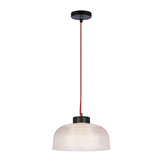 Hängelampe 27cm Glas/rotes Kabel Liverpool Ledea 50101288