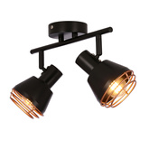 Lampa ścienna/sufitowa czarna klosz miedziany 2xE14 40W Neria 92-81780