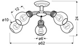 Patina ceiling lamp with a wire shade 5x60W Gliva 35-56603