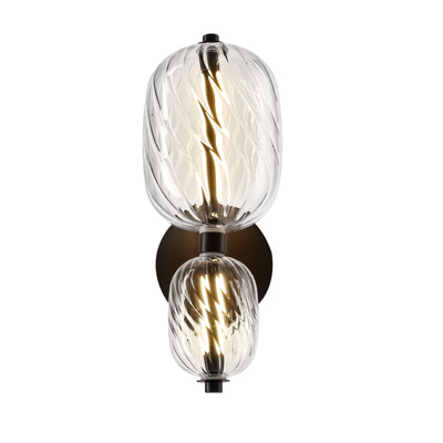 PLAYA wall lamp black 10W LED 3000K oval clear shade
