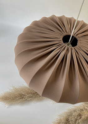 Pendant lamp CAFEE Scandinavian with brown mocha lampshade 52 cm minimalist japandi style ceiling lighting E27