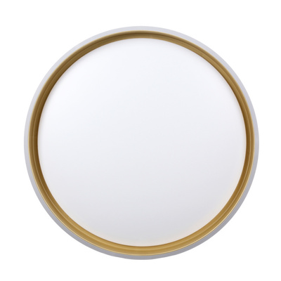 MANHATTAN DECKENLEUCHTE SCHWARZWEISS + GOLDLED 38 CM WEISSER SCHIRM