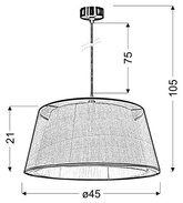 Hanging ceiling lamp 1X60W E27 brown CHARLIE 31-24794