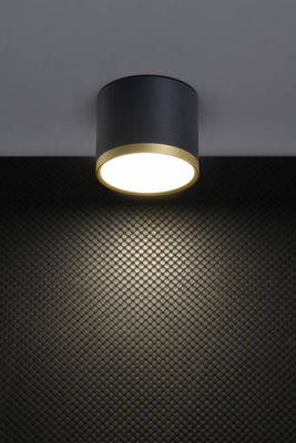 Lampa sufitowa tuba złota czarna LED zintegrowany 9W 4000K