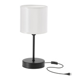 BETA lampka stołowa czarny 1x40W E14 abażur biały błyszczący