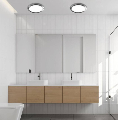 Runde Badezimmer-Deckenleuchte aus satiniertem Nickel IP44 Aquila 12-84180