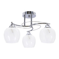 Plafonnier Prego chrome E27 avec abat-jour incolore 33-09456