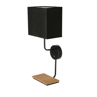 Applique Keto noire 1x40w e14 Abat-jour avec interrupteur
