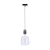 Black metal sling pendant lamp E27 31-04901