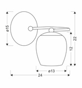 Serano lampa kinkiet patynowy 1x60W E27 klosz kremowy
