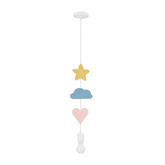 HEART CS HANGING LAMP 1X20W E27 IQ KIDS PINK+BLUE+WHITE