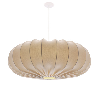 Hanging lamp CAFEE Scandinavian with beige frappe shade 66 cm modern ceiling lighting for living room and dining room E27