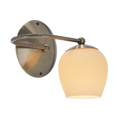 Serano lampa kinkiet patynowy 1x60W E27 klosz kremowy