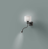 Schwarz/graue Wandleuchte mit LED-Leselampe Polo Candellux 21-75499