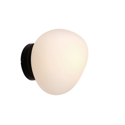 Wall sconce STONES inspired by stone white acrylic shade 20 cm japandi style stylish bedroom sconce E27