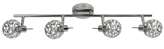 Lampa sufitowa listwa chrom pleciony klosz 4x40W G9 Puzzle Candellux 94-94004
