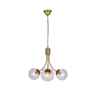 Gold pendant lamp 3xE14 chandelier Dani 33-79015