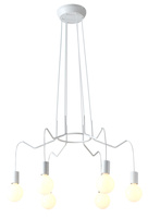 Plafonnier à suspension luminaire blanc mat 6x40W Basso Candellux 36-71026