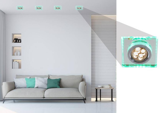 Plafoniera cu ochi cu LED verde pătrat GU10 SS-22 2235233