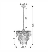Armo pendant lamp chrome 1x60w e27 31-20864