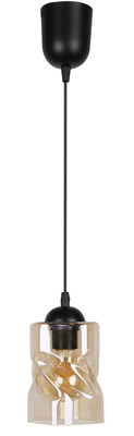 Pendelleuchte aus schwarzem/bernsteinfarbenem Glas Felis 31-00156