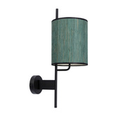 Bendi Wall lamp black sconce, green lampshade 21-25296